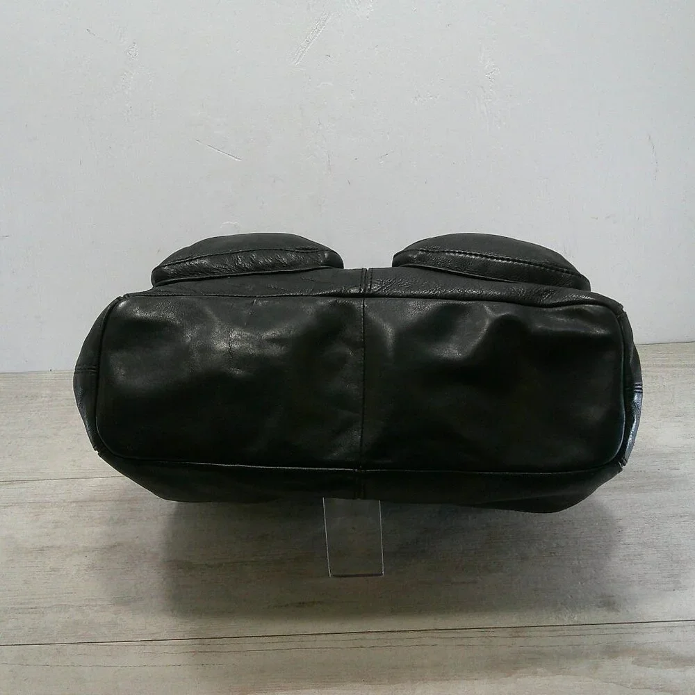 Banana Republic Vintage Y2K Ashbury Black Leather Hobo Handbag Purse Pocketbook